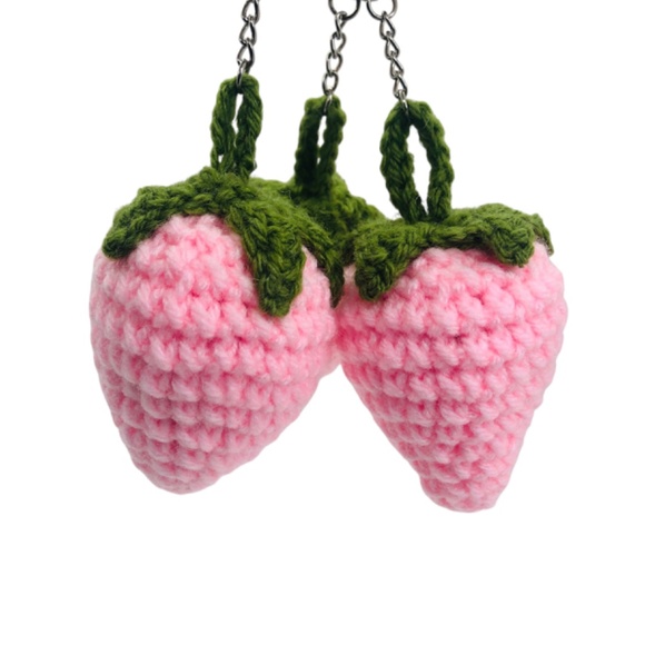 Juicy Crochet Strawberry Plush Keychain | Berry Bag Flair 🍓 Farm Fresh Vibes - Picture 15 of 15